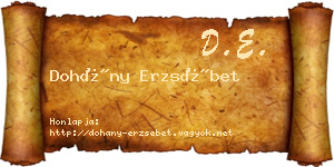 Dohány Erzsébet névjegykártya